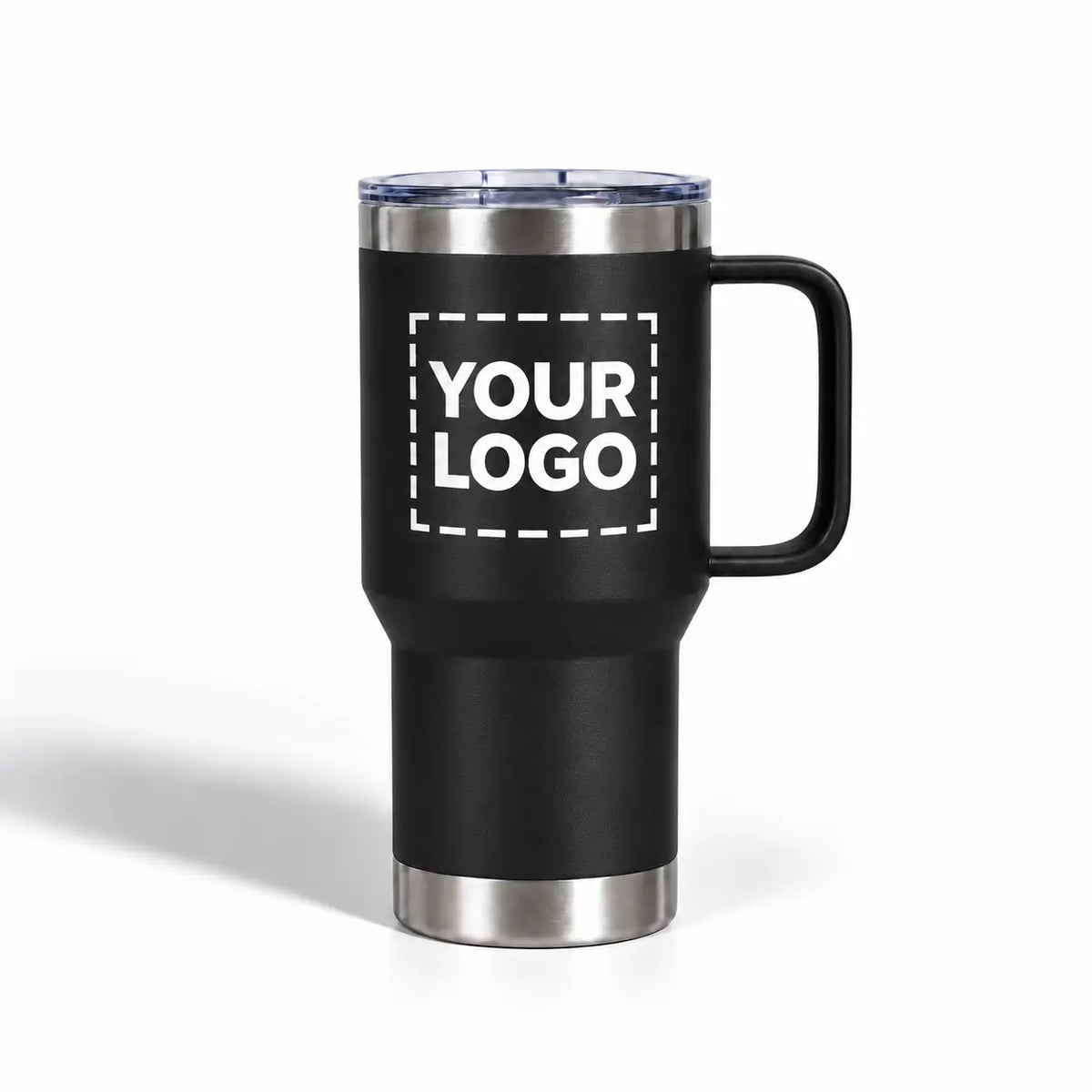 black travel mug your logo uv