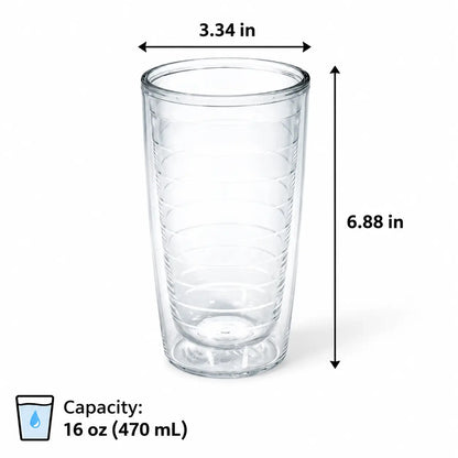 clear plastic tumbler size and dimensions view