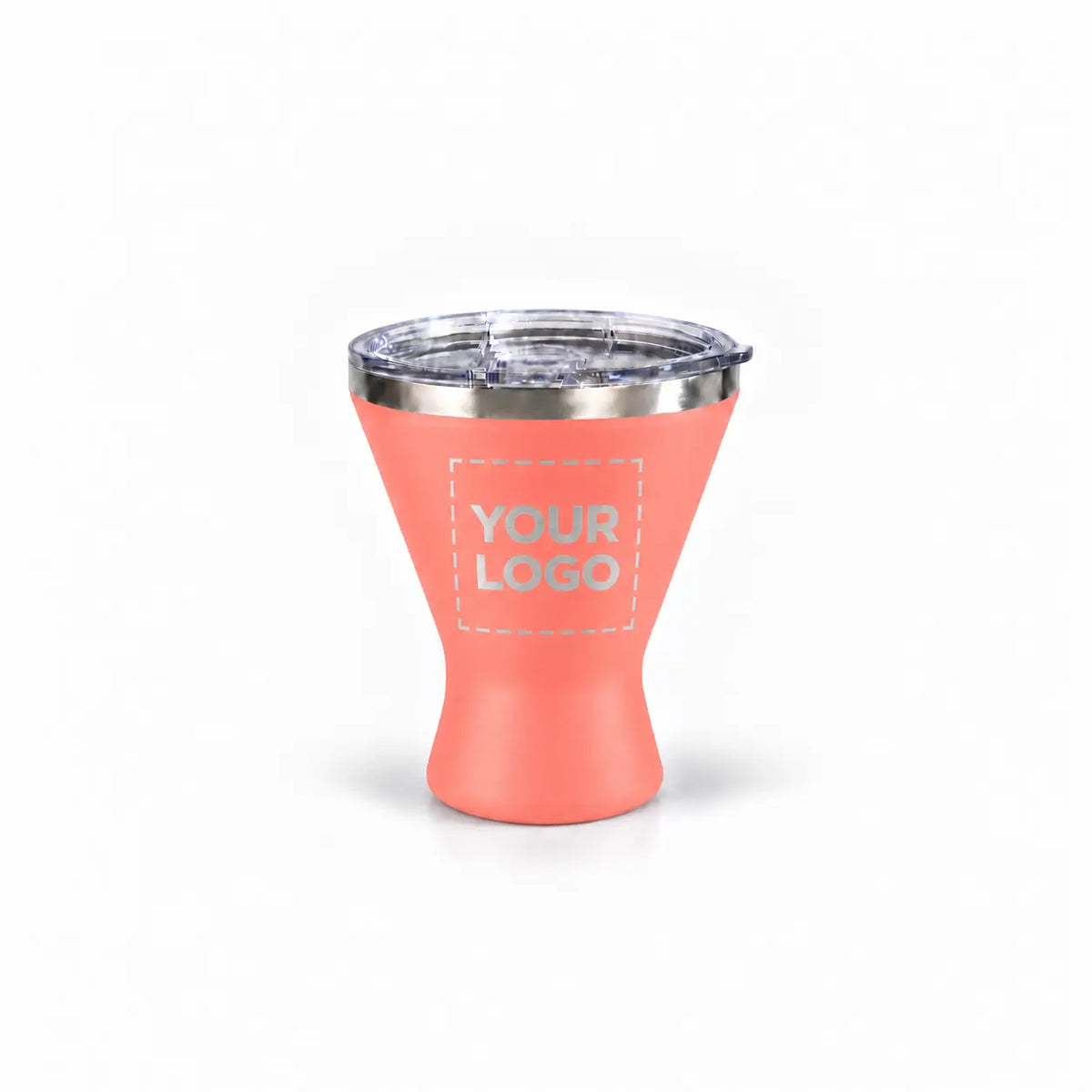 coral martini tumbler custom logo