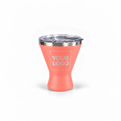 coral martini tumbler custom logo