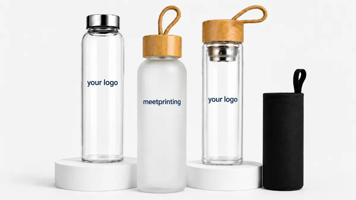 custom logo glass  water  bottles collection