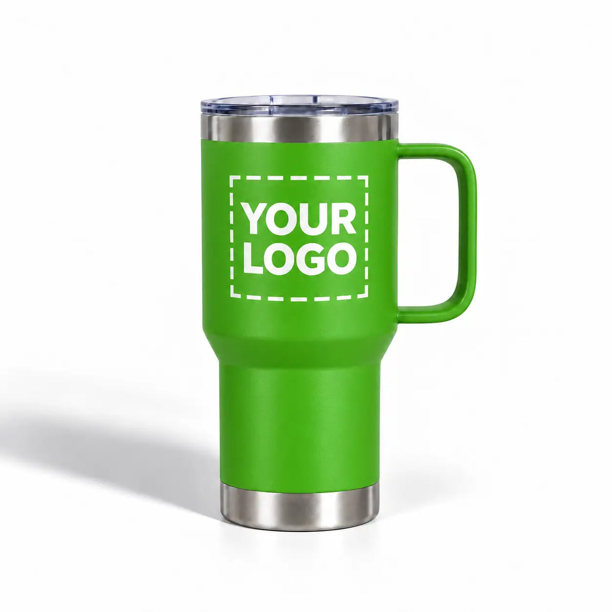 green travel mug your logo uv