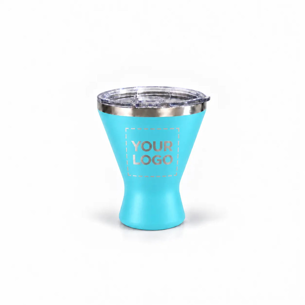 lake blue martini tumbler custom logo