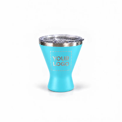 lake blue martini tumbler custom logo