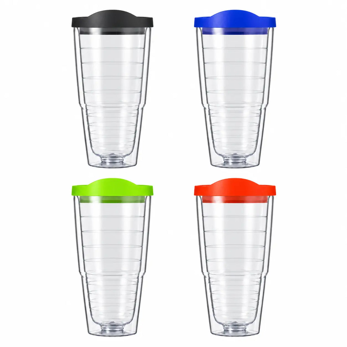 multi color clear plastic tumblers with lids collection