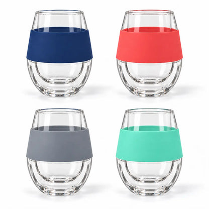 multi color freezer glass wine tumblers with gel collection