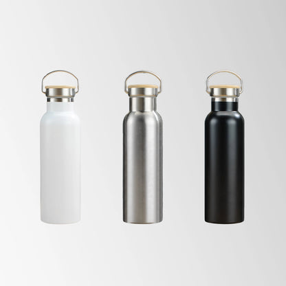 multi color 25 oz. stainless steel water bottles with bamboo lid