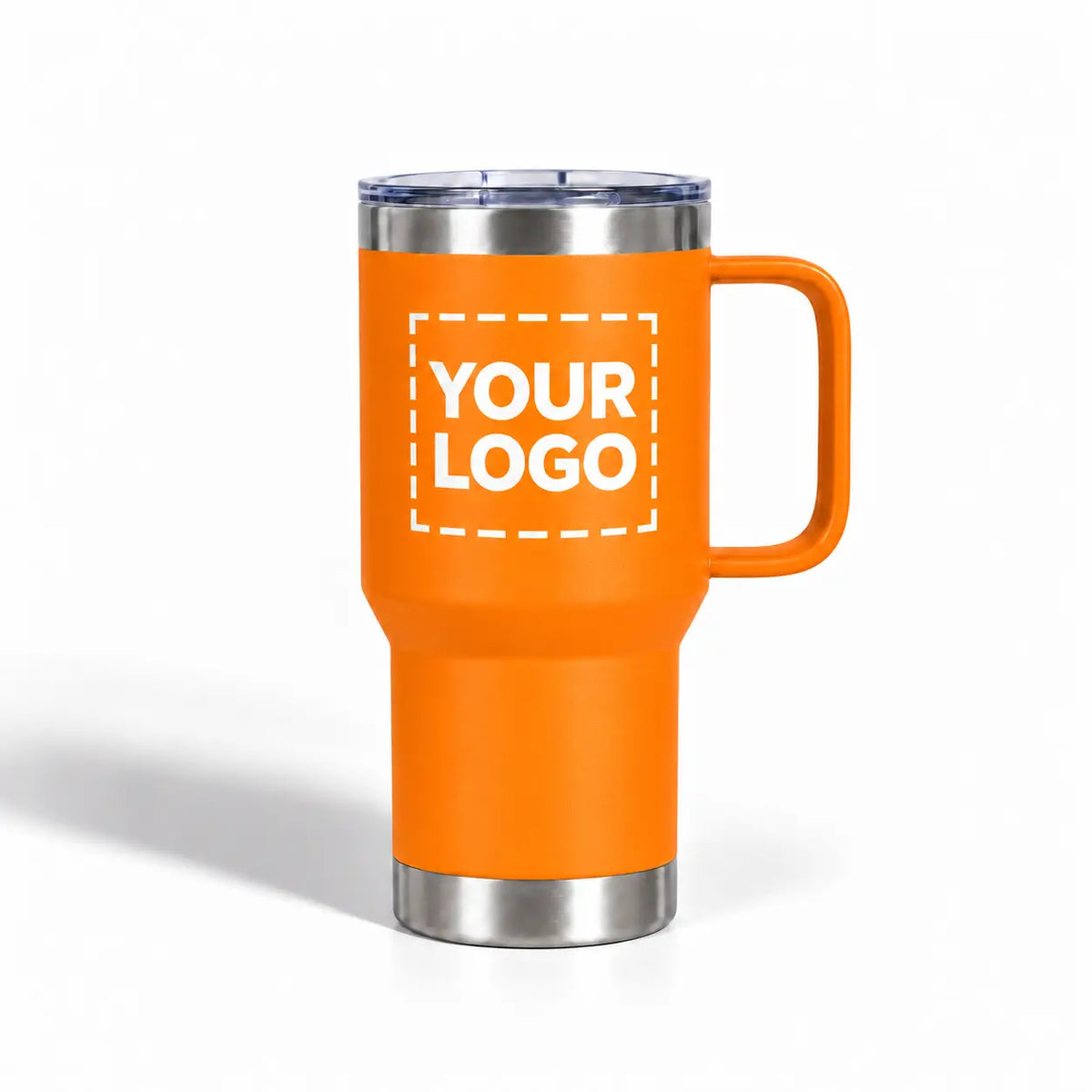 orange travel mug your logo uv