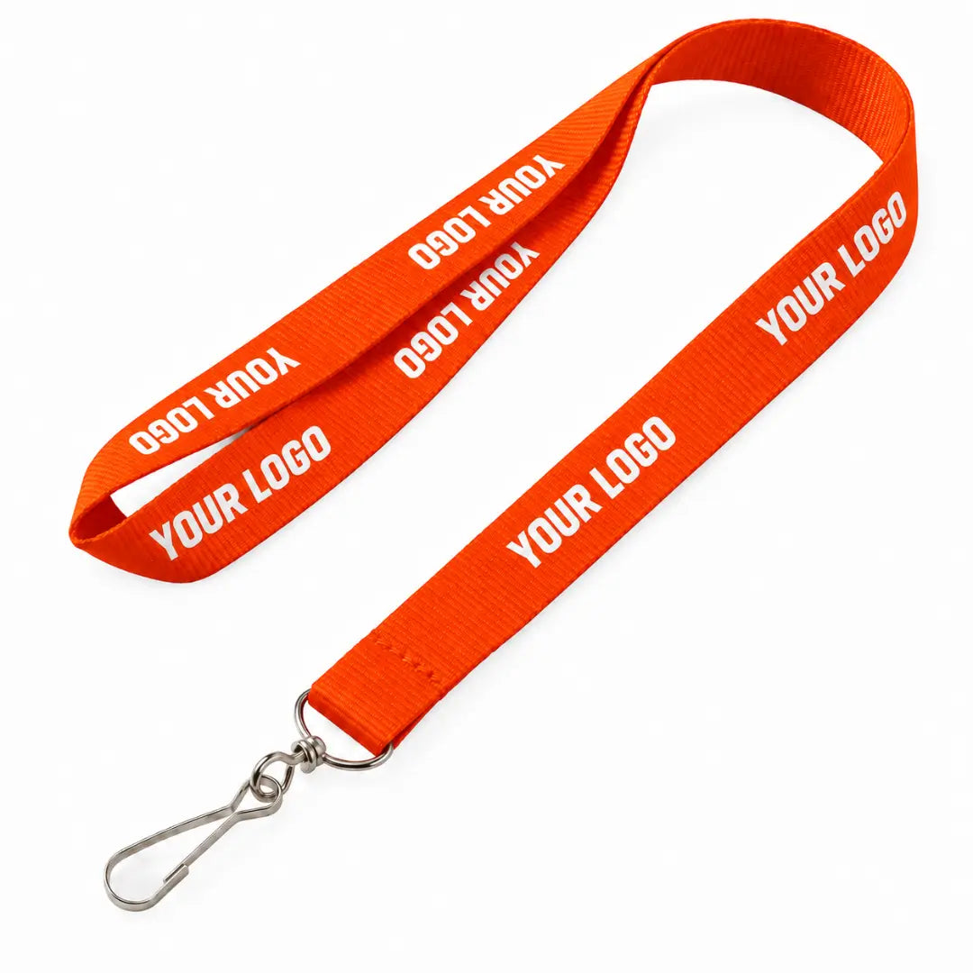 orange  custom polyster lanyard with logo