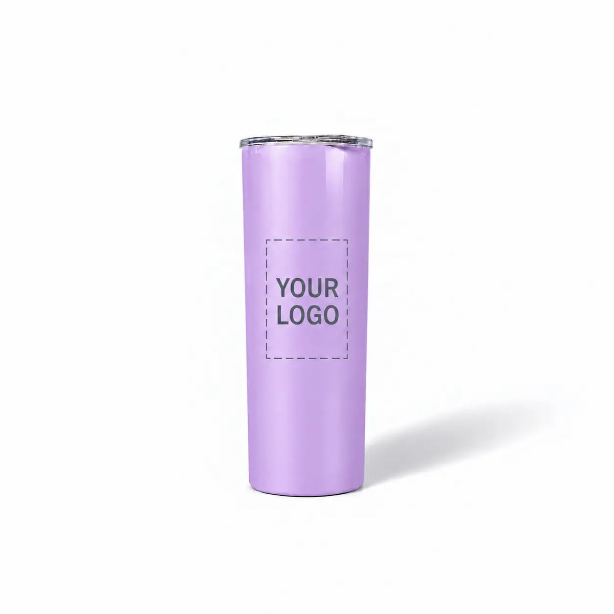purple skinny tumbler custom logo