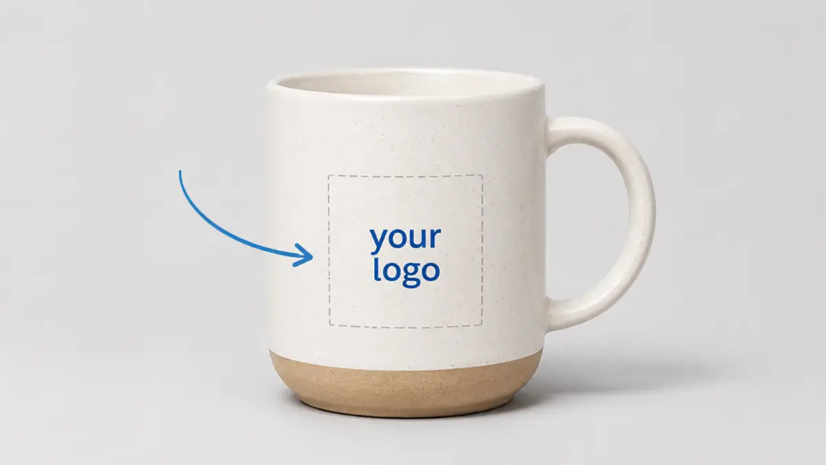 custom logo ceramic mug with natural base