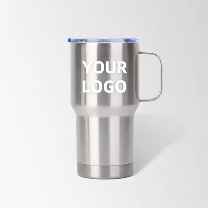 Stainless steel travel tumbler with handle custom logo