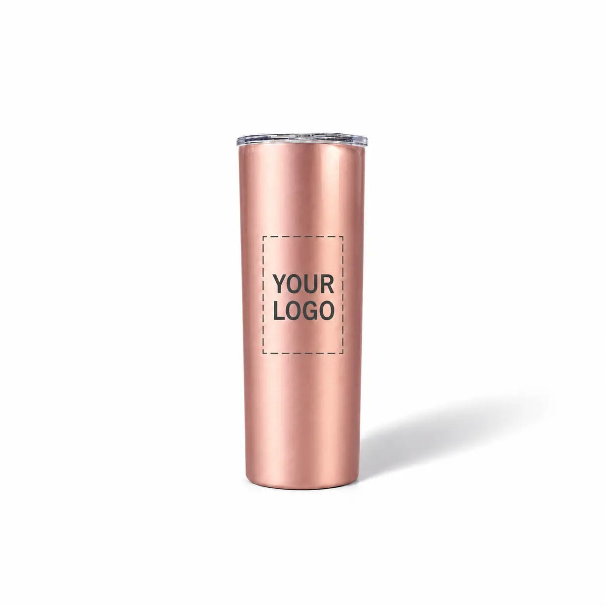 rose gold blue skinny tumbler custom logo