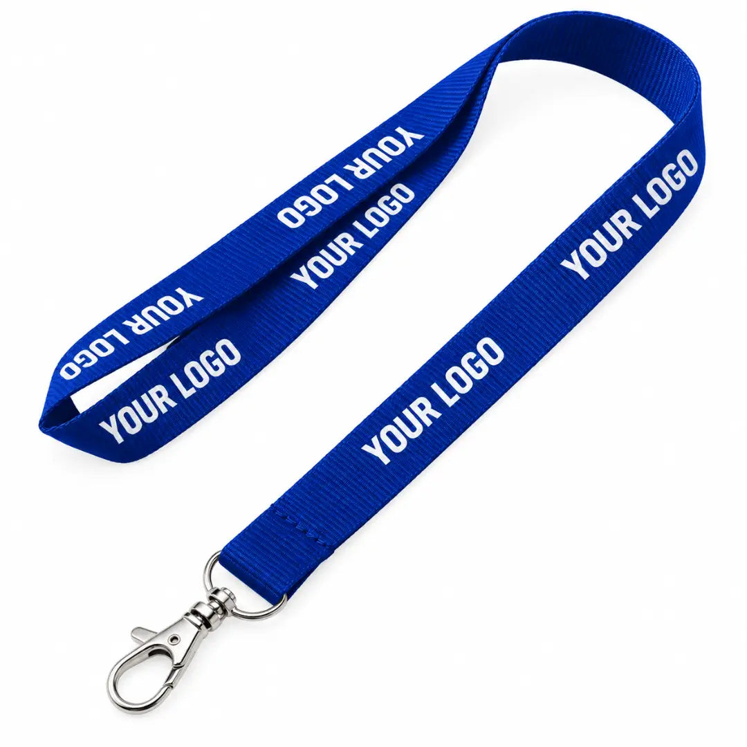 royal blue custom polyster lanyard with logo
