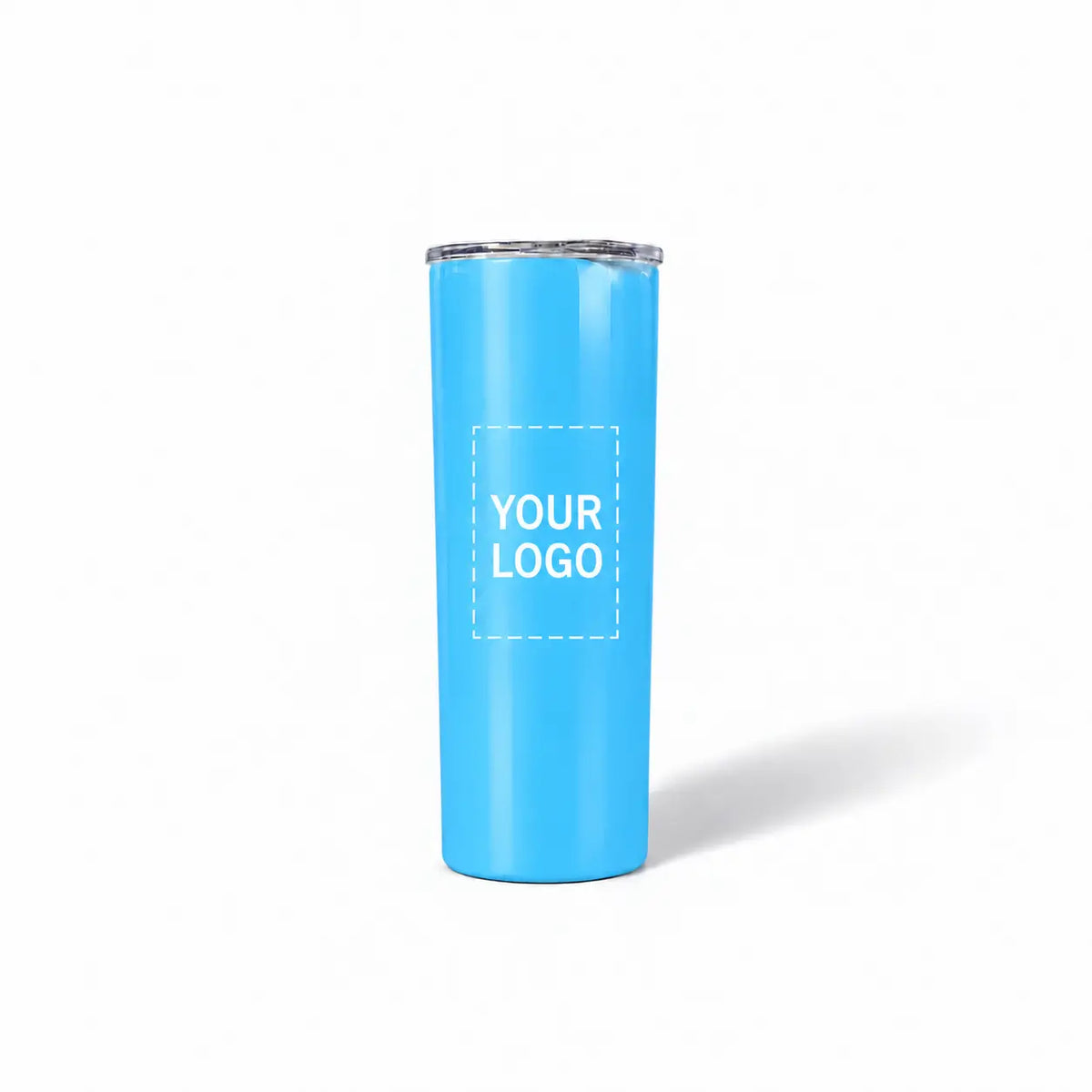 sky blue skinny tumbler custom logo