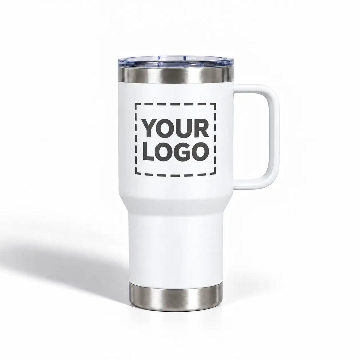 white travel mug your logo uv
