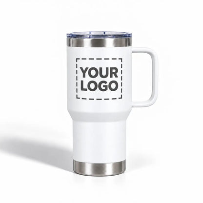 white travel mug your logo uv