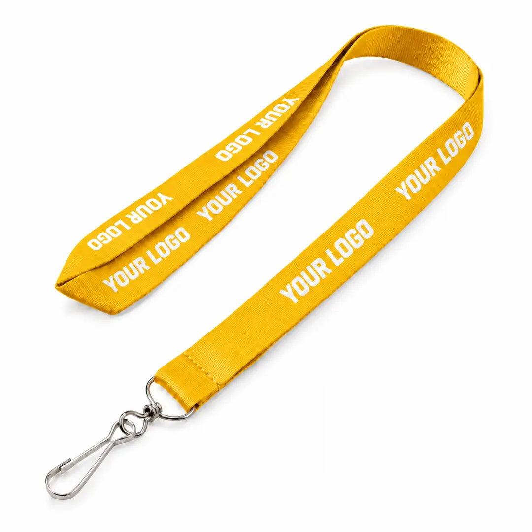 yellow polyster lanyard with logo