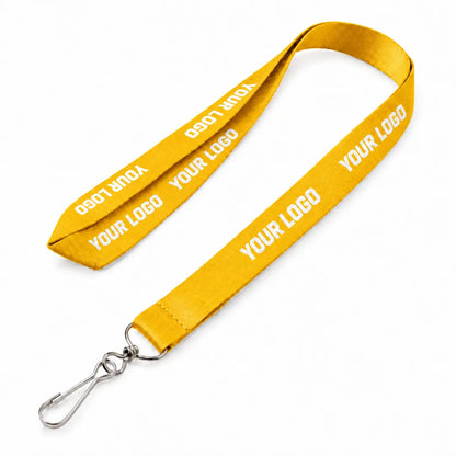 yellow polyster lanyard with logo